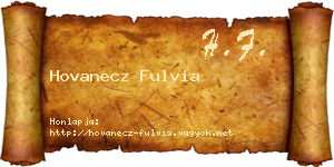 Hovanecz Fulvia névjegykártya